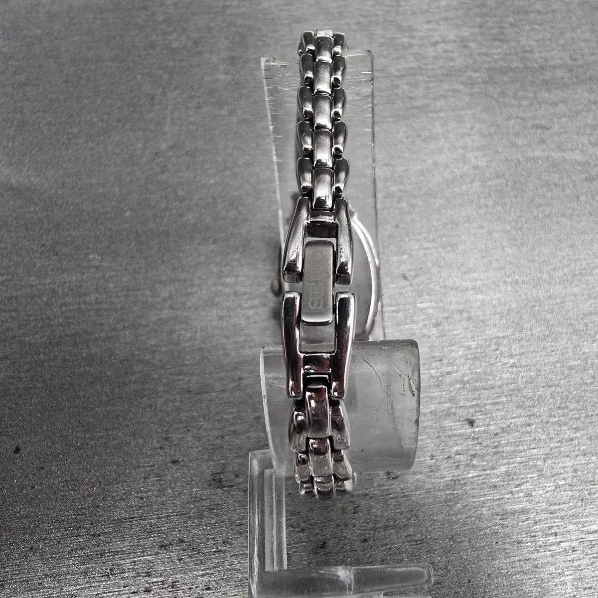 Seiko Watch Women 16mm Silver Dial Silver Tone Rectangle 1N00-0PA0 New Battery7