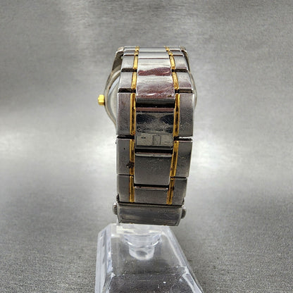 Bulova Caravelle Watch Men 40mm Black Dial two Tone Date Round 45D105 New Batt8