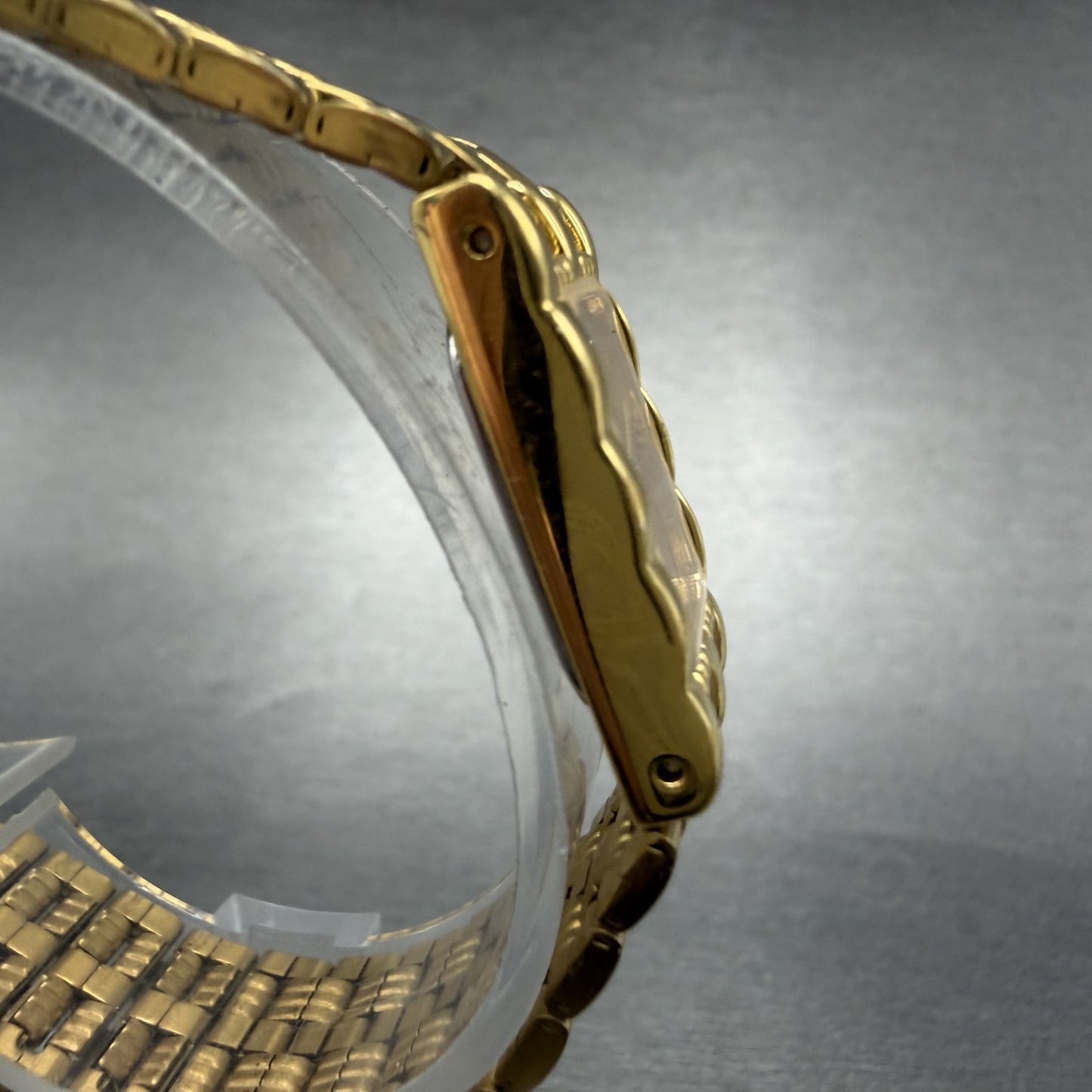 Bulova Tank Watch Women 14mm Champagne Dial Gold Tone 97P13 New Battery ABC3