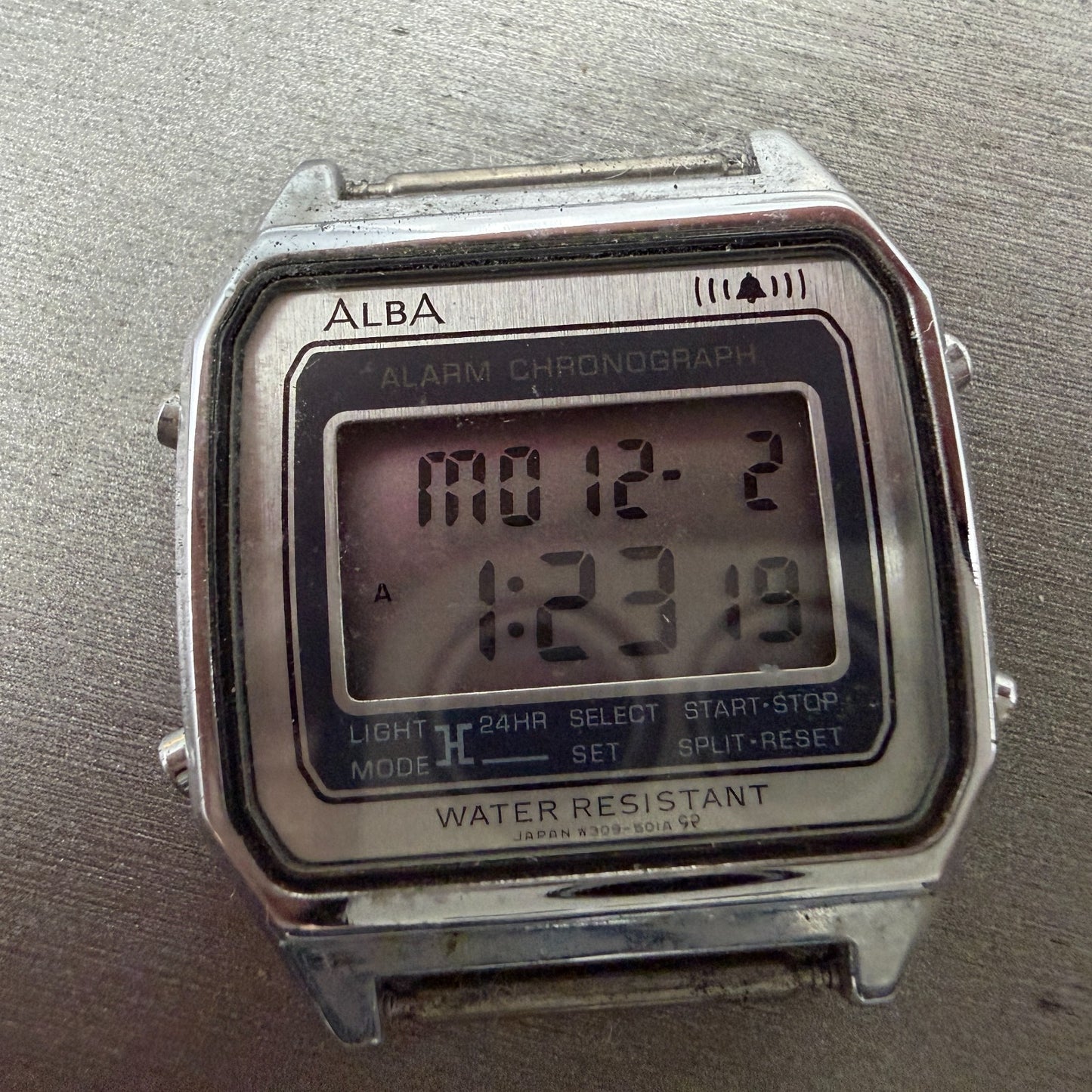 Seiko ALBA Watch Men 32mm Silver Alarm Chrono Digital Octagon W309-5010 New Batt1