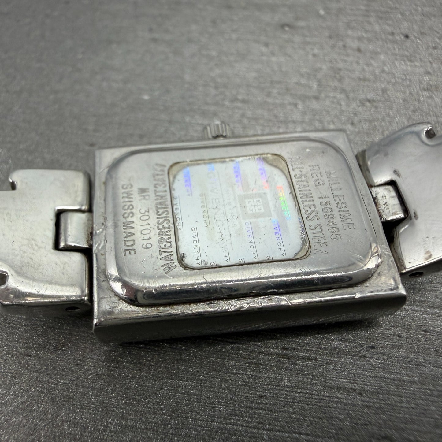 Givenchy Tank Watch Women 17mm MOP Dial Silver Tone Rectangle New Battery9