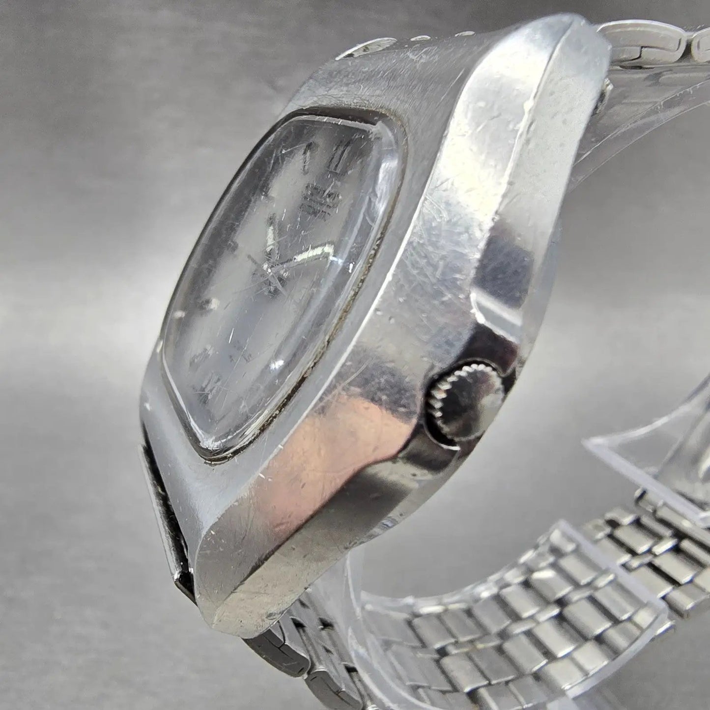 Seiko Automatic Watch Men 38mm Silver Dial Silver Tone Daydate 7009-5019 Runs2