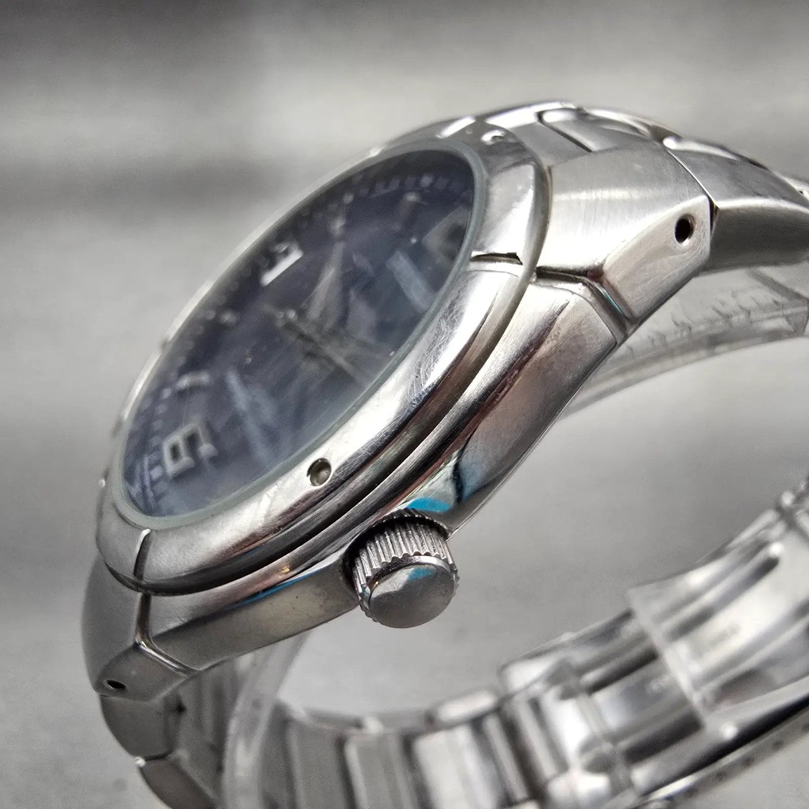 Seiko Pulsar Watch Men 38mm Blue Dial Silver Tone Date Round VX42-V051 New Batt2