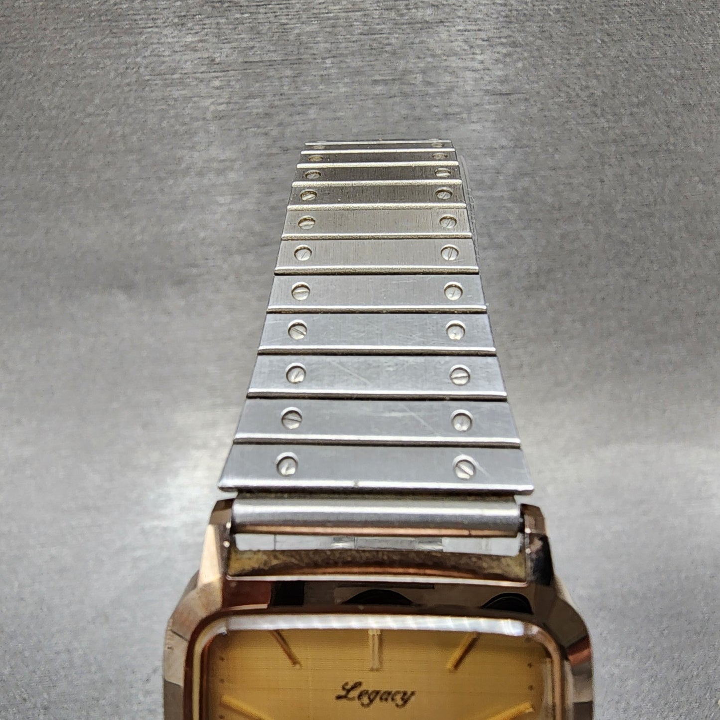 Orient Legacy Tank Watch Men 27mm Gold DIal Gold Tone Rectangle C255H120 NewBat4
