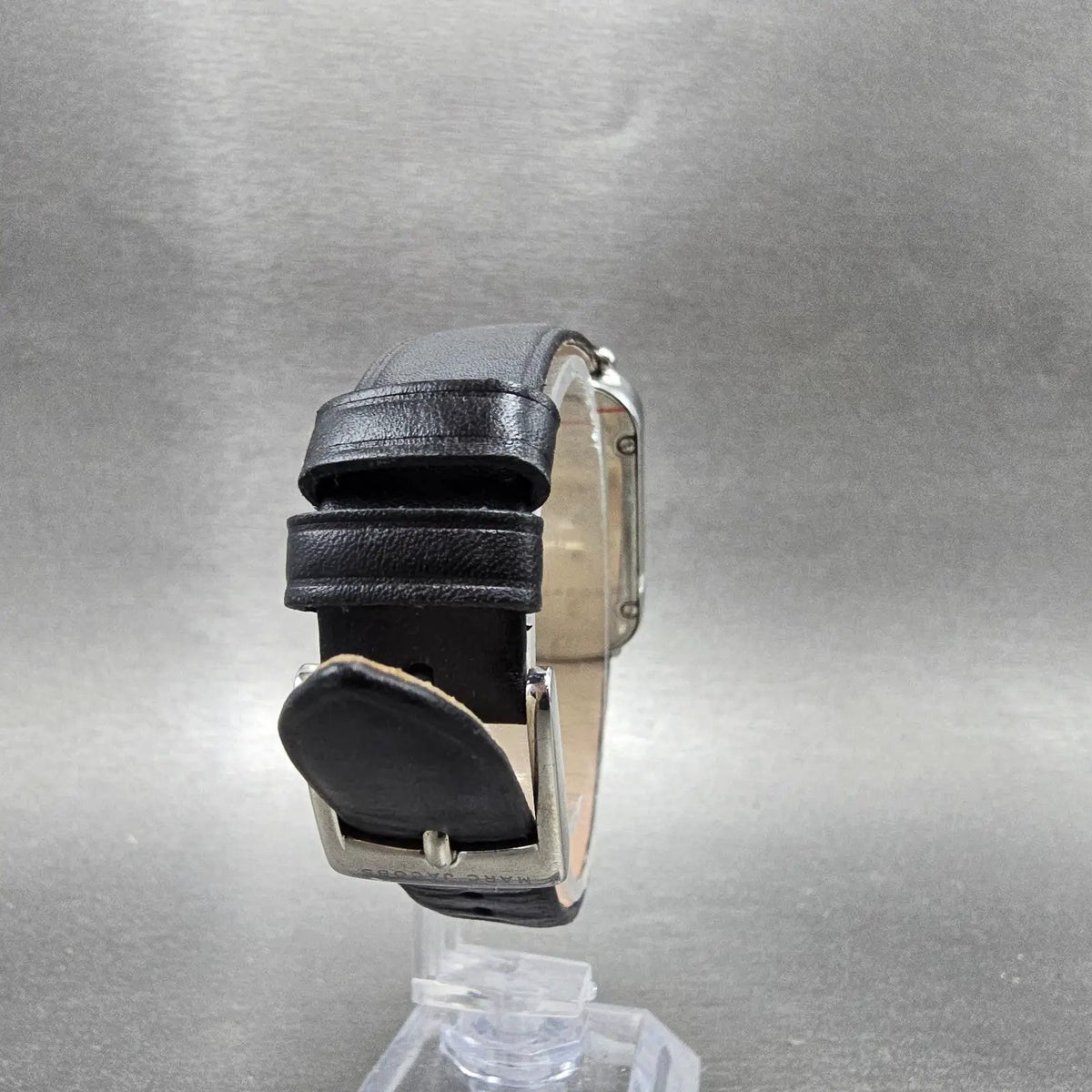 Marc Jacobs Monogram Watch Women 23mm Black Dial Silver Tone Oval New Battery7
