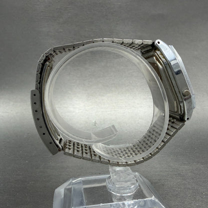 Casio Analog Digital Watch Men 32mm Silver Dial Silver Tone Alarm AQ-200 PARTS9