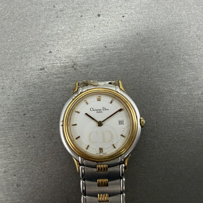 Cristian Dior Watch Women 27mm White Dial Two Tone Round READ!!! 48.146 New Batt0