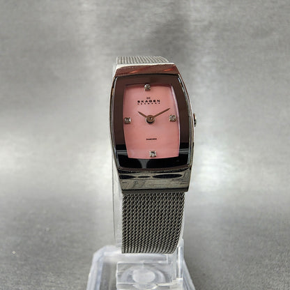 Skagen Watch Women 16mm MOP Dial Silver Tone Rectangle 271SSSPMPD New battery