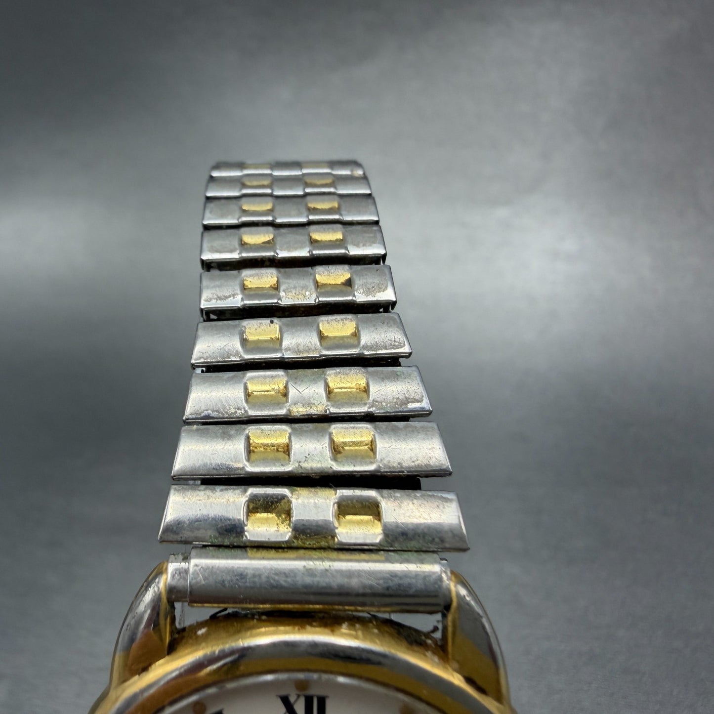 Seiko Watch Men 34mm White Dial Gold Tone Date Round 5Y39-8059 PARTS5