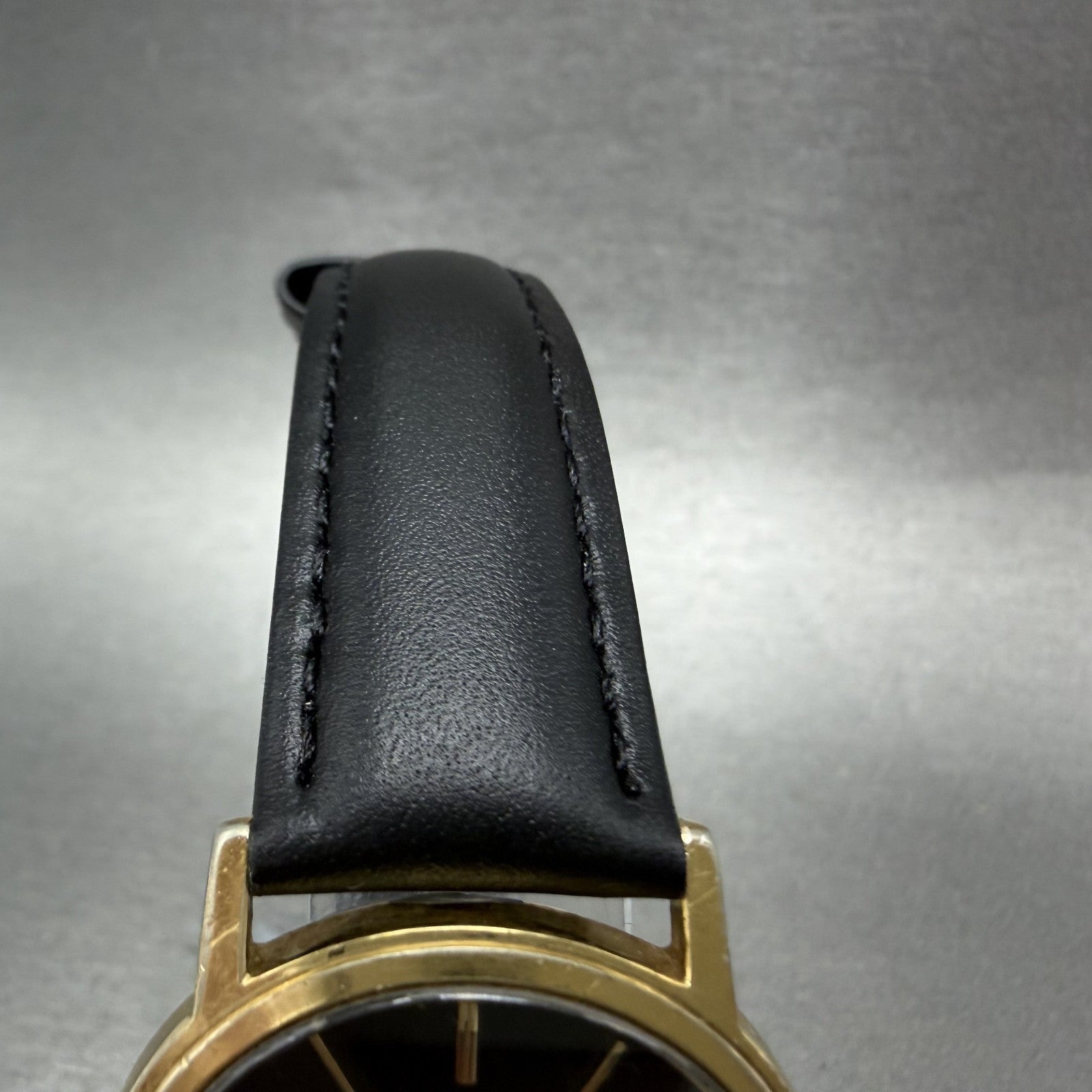 Seiko Watch Men 32mm Black Dial Gold Tone Round 2620-0209 New Battery Dress4