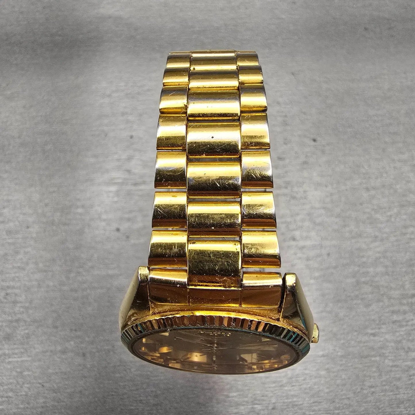 Seiko President Watch Men 36mm Gold Dial Gold Tone Daydate 5H23-8029 New Battery4