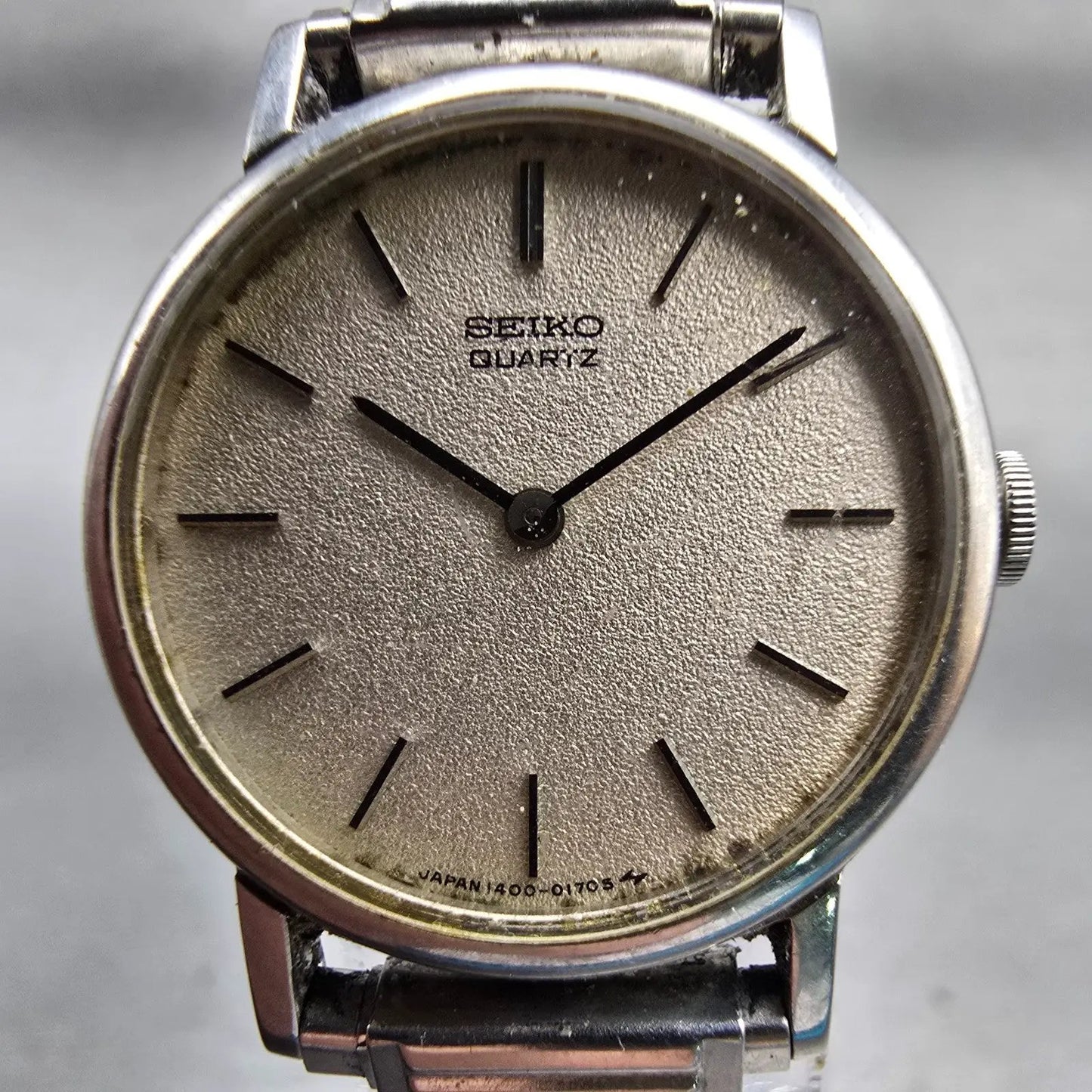 Seiko Watch Women 22mm Silver Dial Silver Tone Round 1400-0049 New Battery VTG1