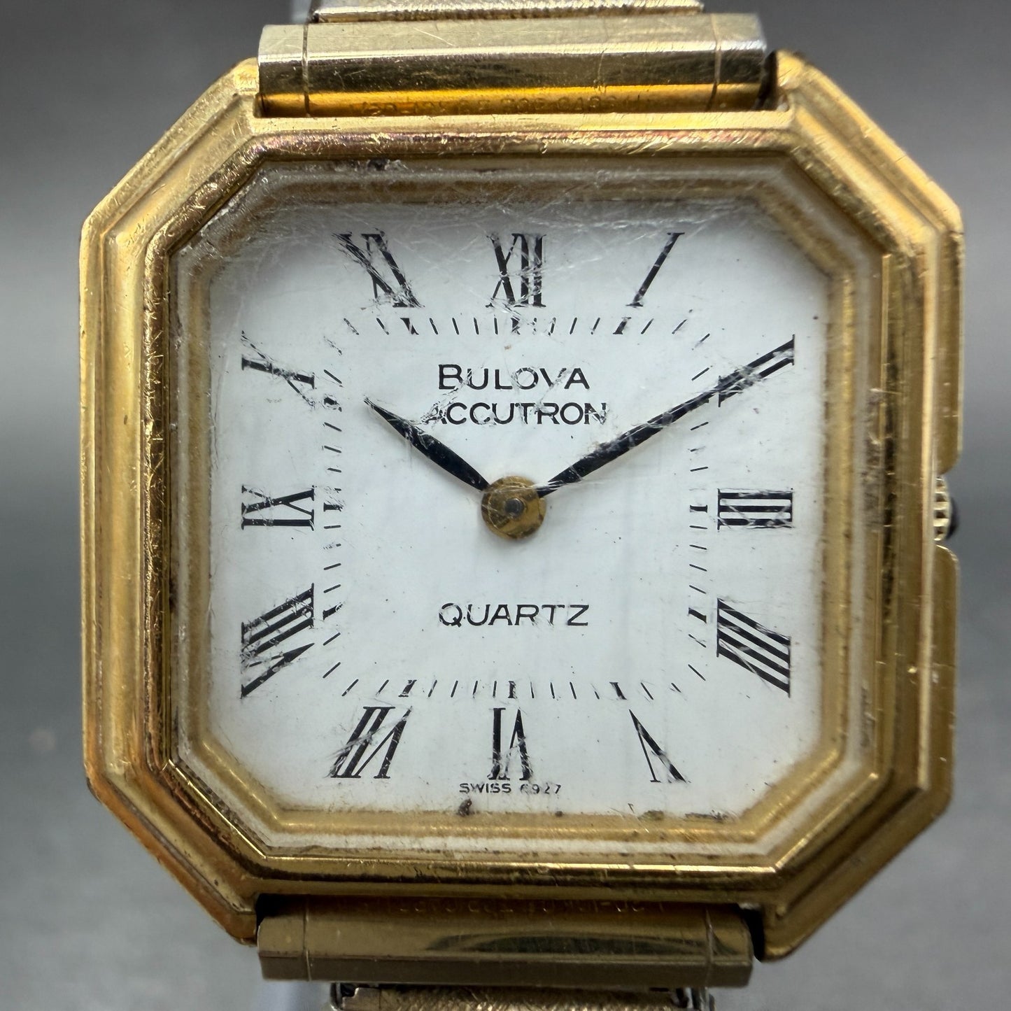 Bulova Accutron Watch Women 27mm White Dial Gol Tone Octagon 6927 VTG PARTS2