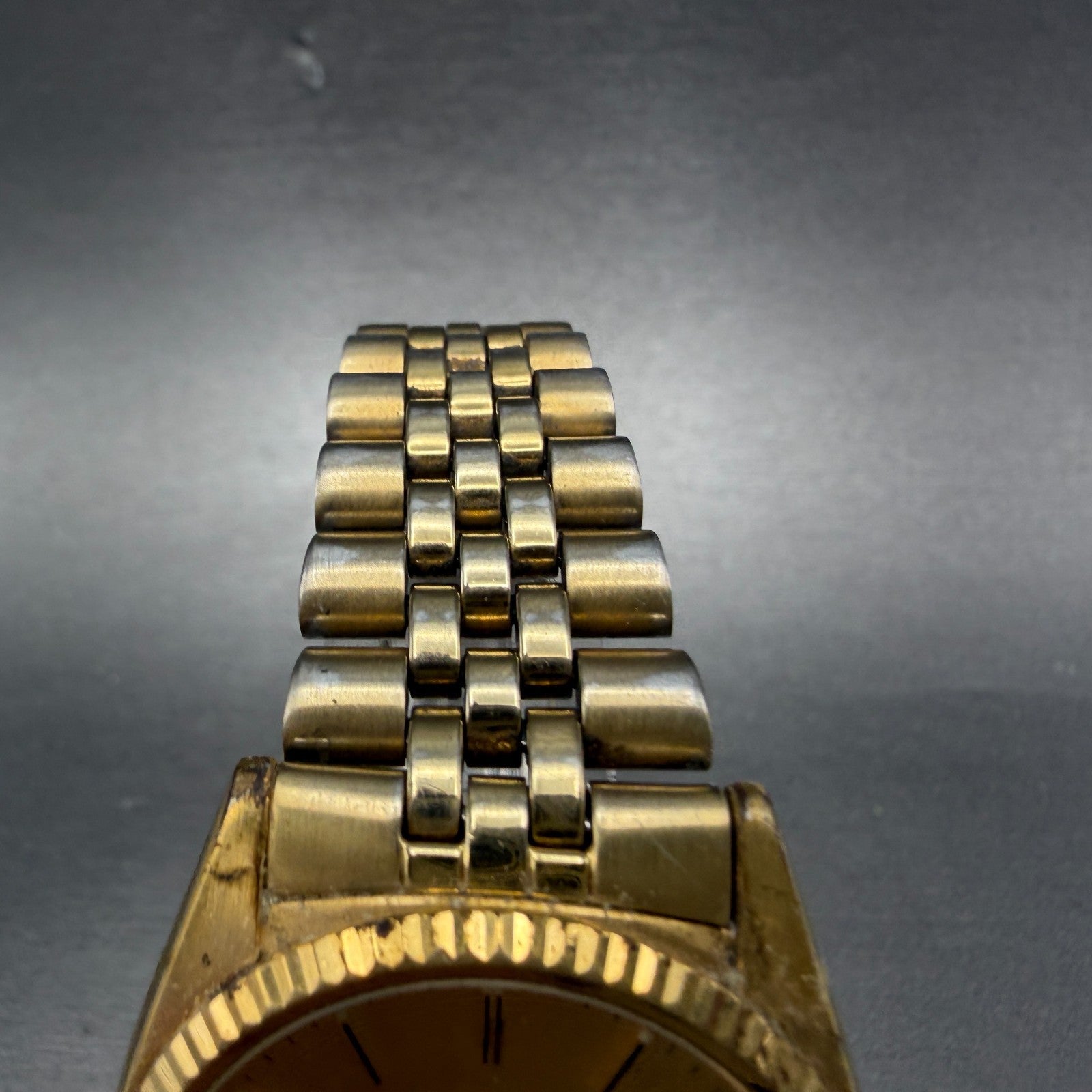 Seiko President Watch Men 36mm Gold Dial Gold Tone Daydate 7N43-8111 New Battery4