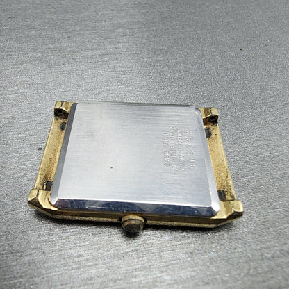 Seiko Tank Watch Men 25mm Gold Dial Gold Tone Rectangle 6530-5199 PARTS