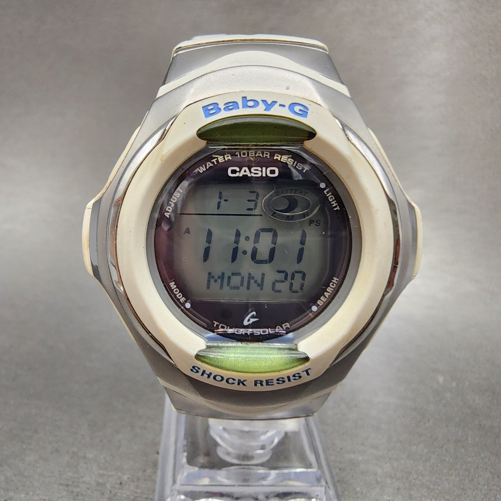 Casio BabyG BGR280 Watch Women 43mm Digital White Tone Alarm Chrono Works0