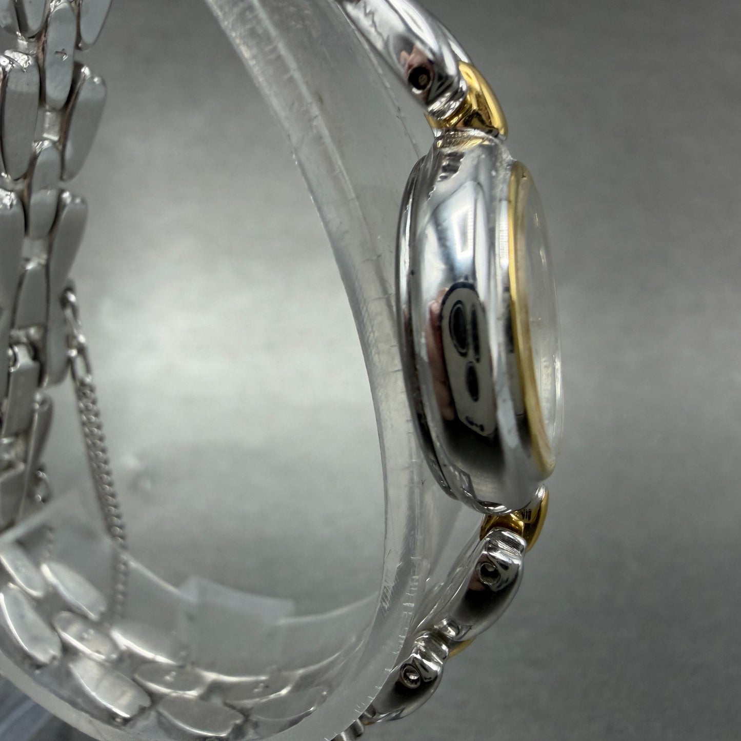 Seiko Tisse Watch Women 20mm Silver Dial Two Tone Round 4N21-0740 New Battery3
