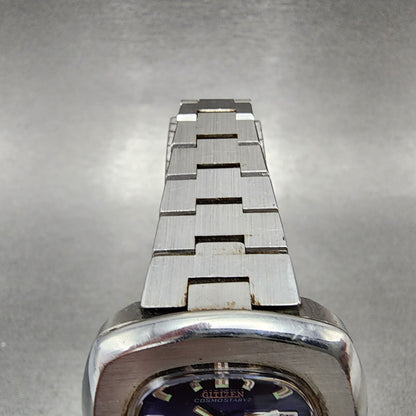 Citizen Cosmostar V2 Watch Women 33mm Blue Dial Steel Daydate Rectangle Runs4
