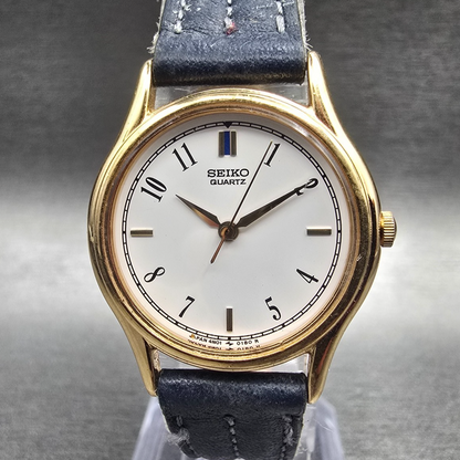 Seiko Watch Women 25mm White Dial Gold Tone Round 4N01-0010 New Battery Vintage0
