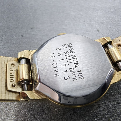 Seiko Watch Women 19mm Gold Dial Gold Tone Round 160129 New Battery VTG9