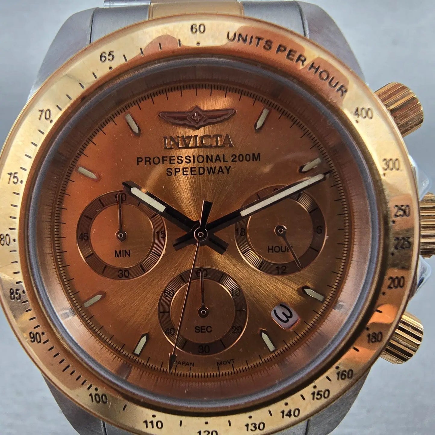 Invicta Speedway Chronograph Watch Men 39mm Rose Dial Two Tone Date 6933 New Bat1