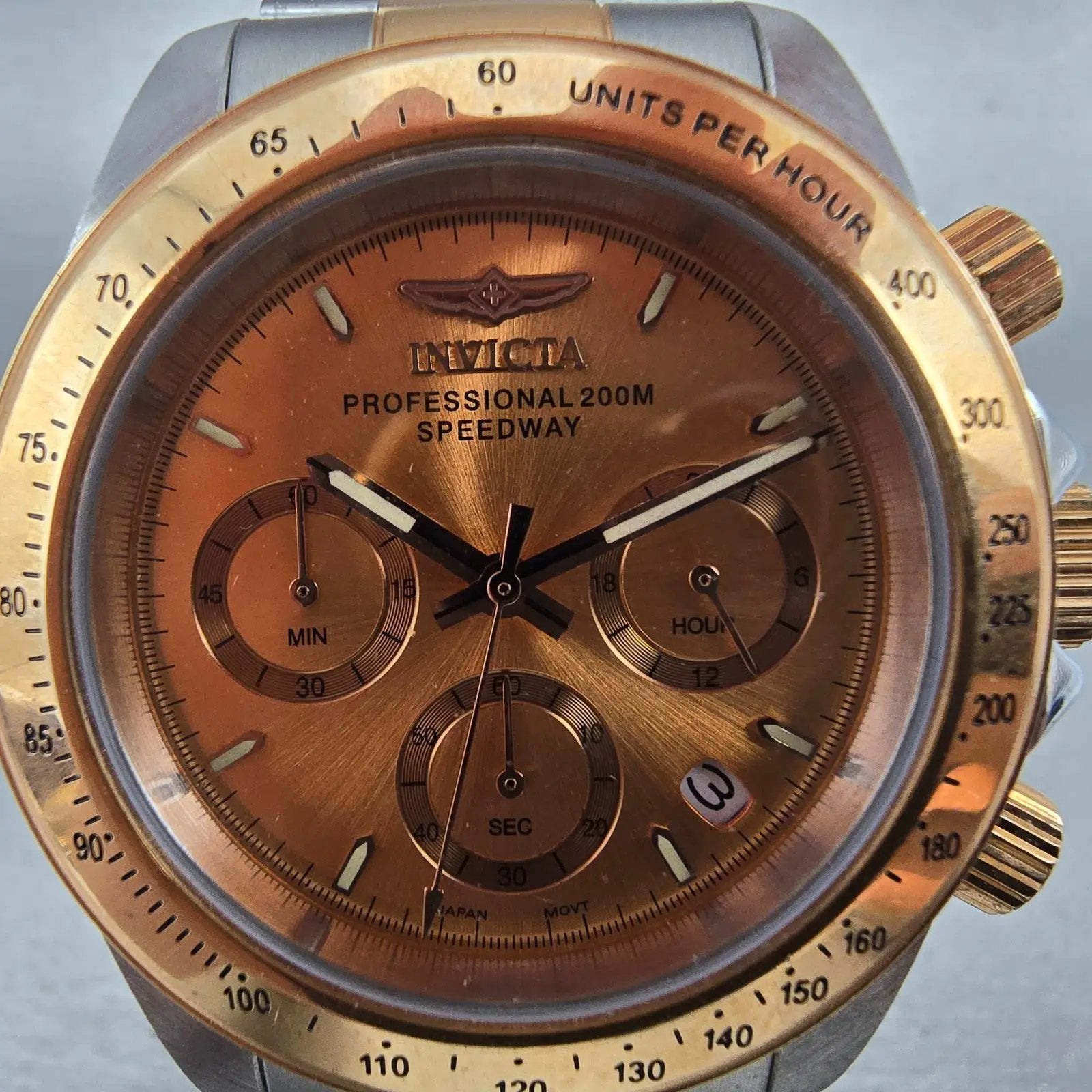Invicta Speedway Chronograph Watch Men 39mm Rose Dial Two Tone Date 6933 New Bat1