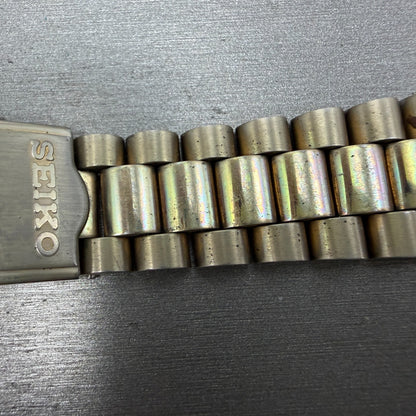 Seiko Bracelet 20mm Stainless Steel Gold Tone Tri Folding Clasp Vintage S10032