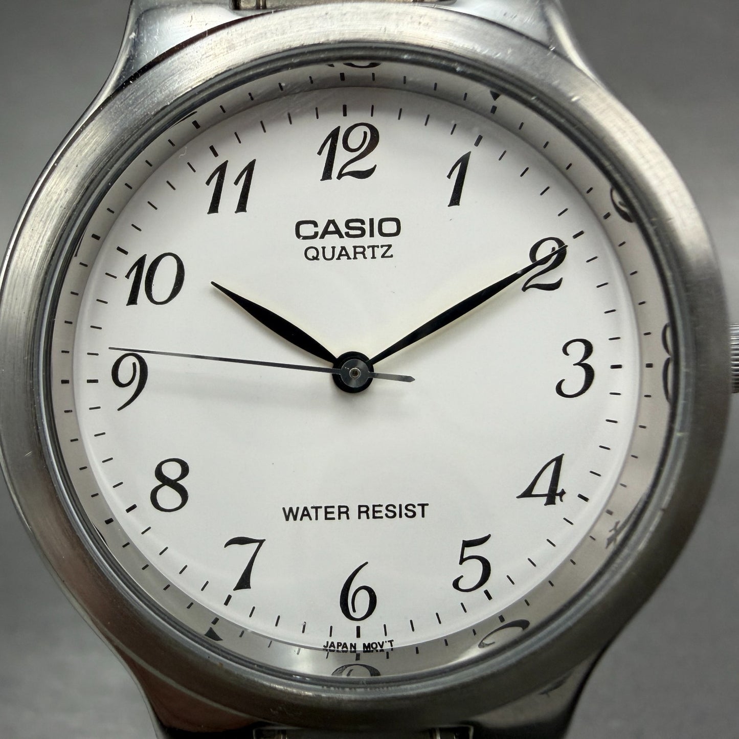 Casio Watch Men 36mm White Dial Silver Tone Round MTP1131 New Battery Bracelet1