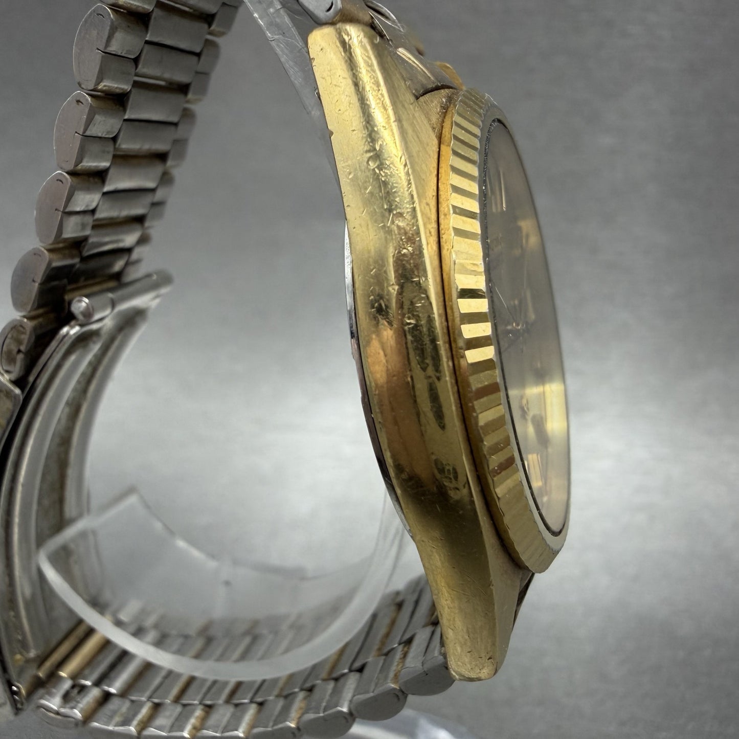 Seiko SQ President Watch Men 36mm Gold Dial Gold Tone Daydate 71238050 New Batt3