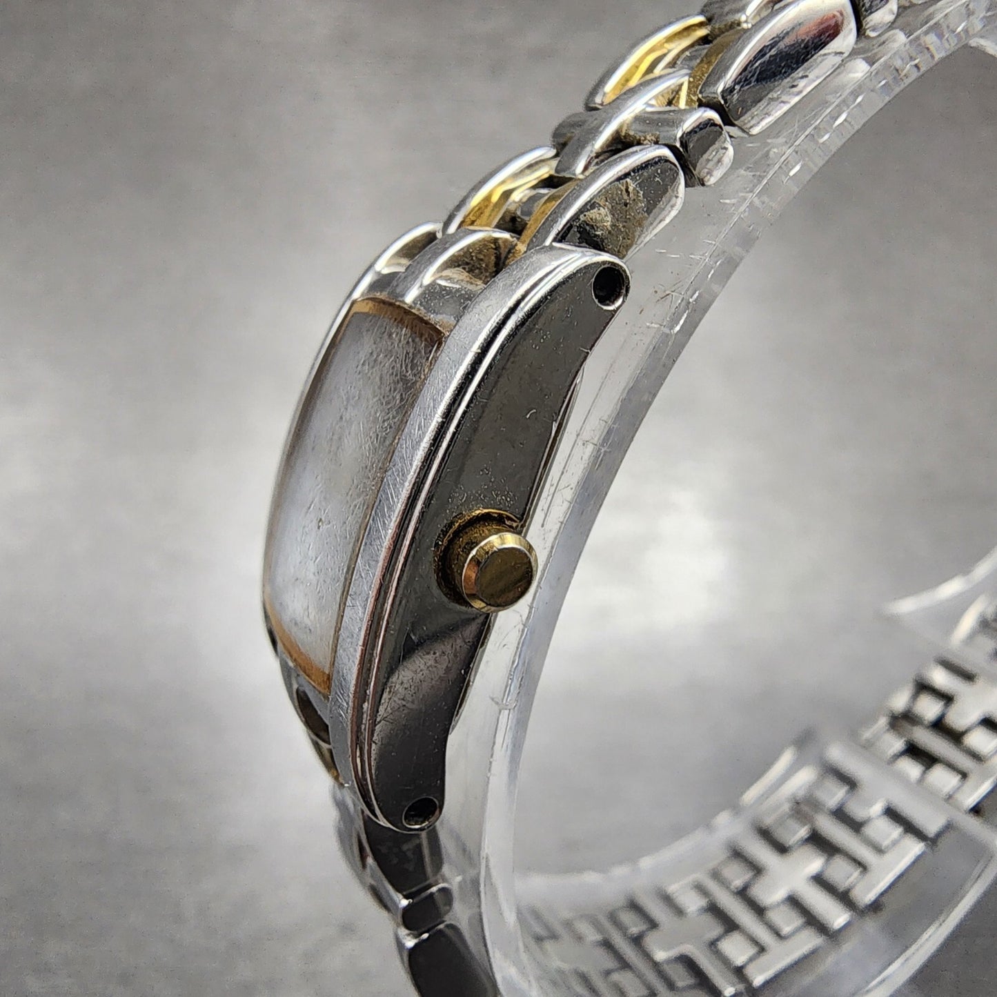 Citizen EcoDrive Tank Watch Women 15mm White Dial Two Tone G620S028566 Runs2