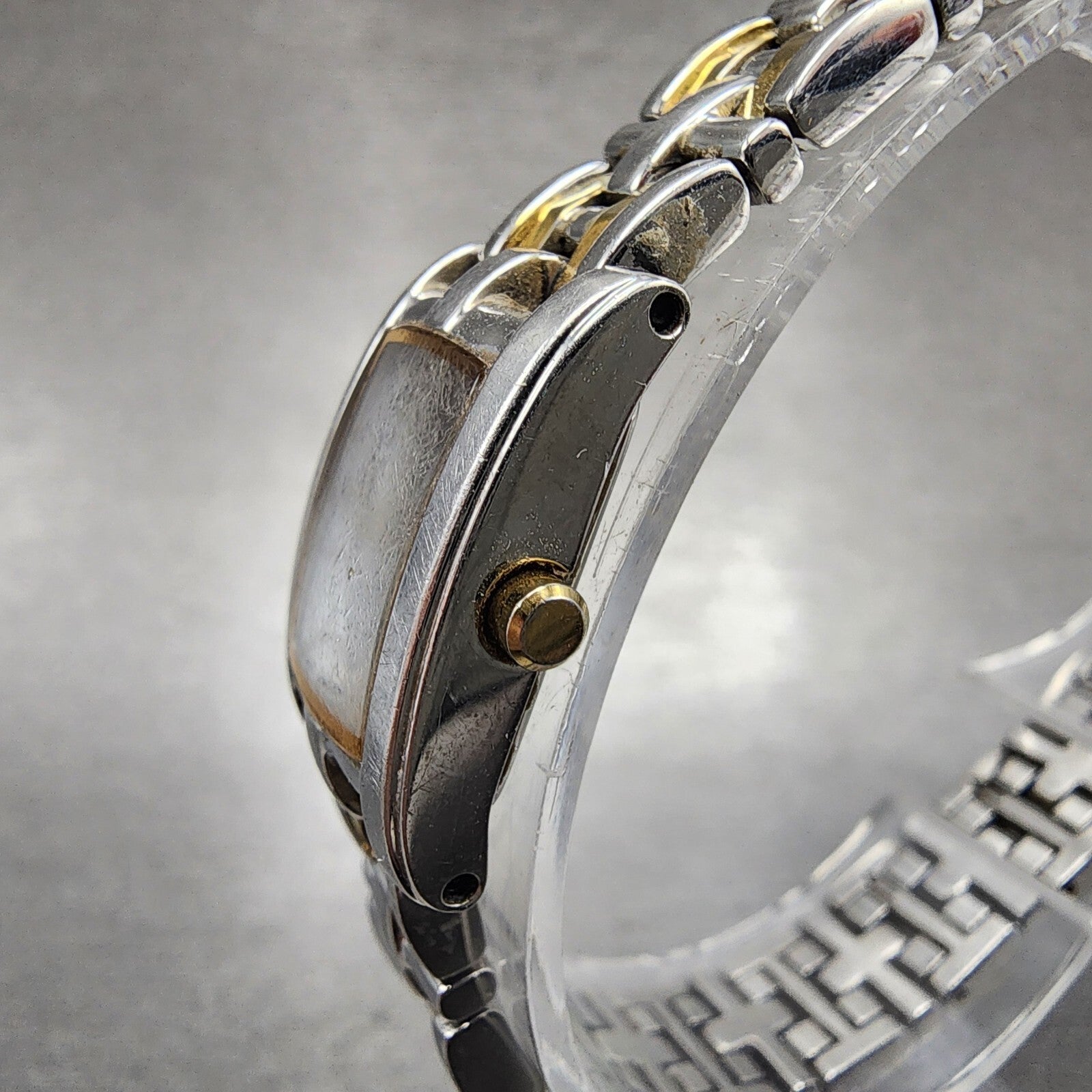Citizen EcoDrive Tank Watch Women 15mm White Dial Two Tone G620S028566 Runs2