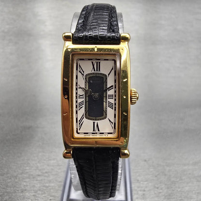 Seiko Tank Age Of Discovery Watch Women 16mm White Dial Gold Rectangle New Batt0