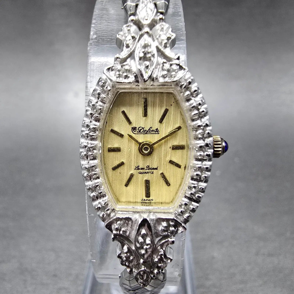 Lucien Piccard Dufonte Watch Women 16mm Champagne Dial Gold Oval New Batt Gems0