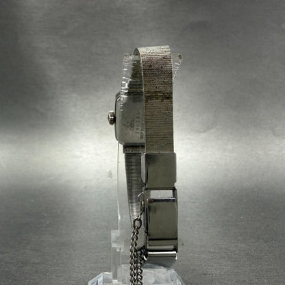 Seiko Special Tank Watch Women 19mm Green Dial Silver Tone Manual 1140-3140 Runs7