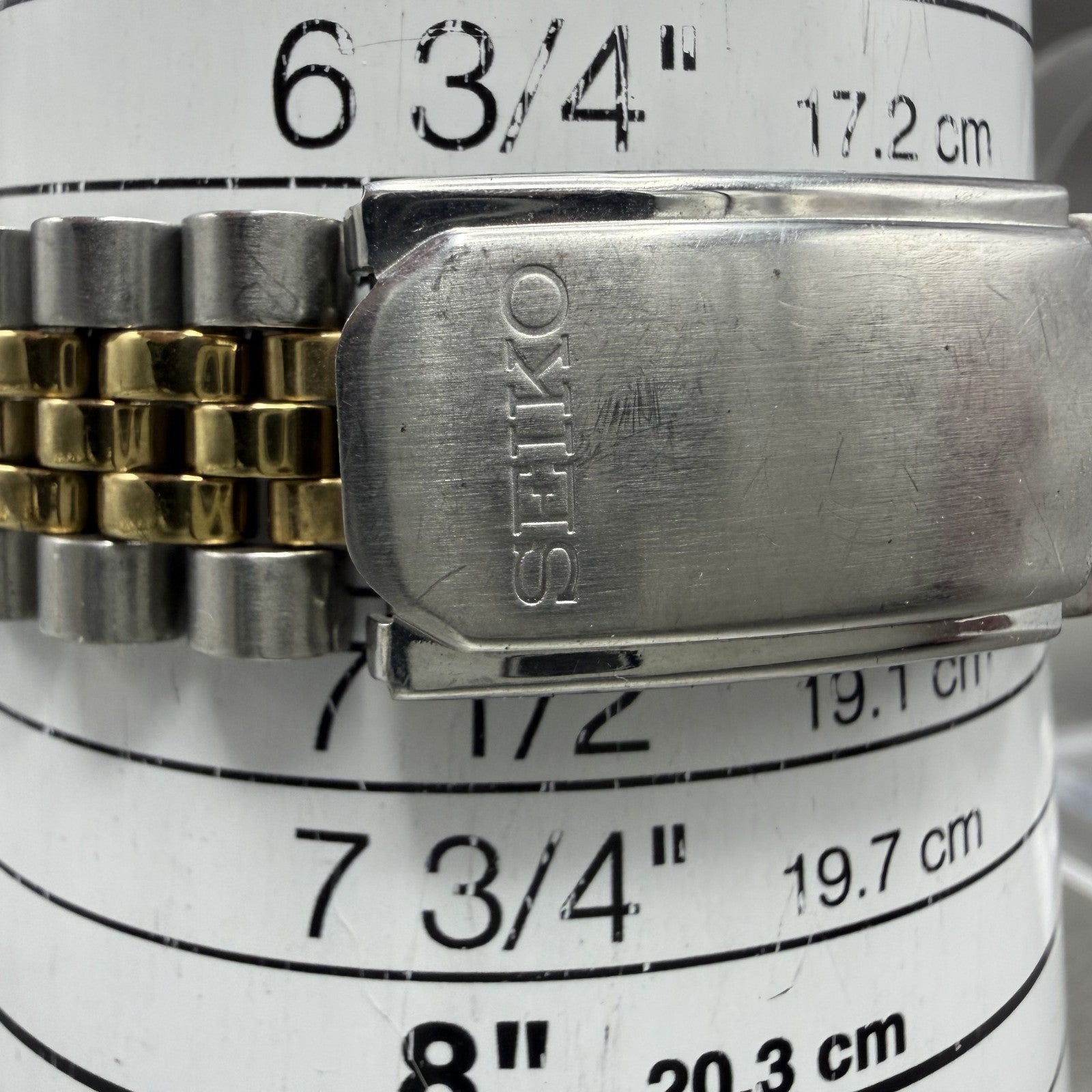 Seiko Presidential Watch 37mm Men Gold Dial Two Tone Daydate 7n43-8110 New Batt10