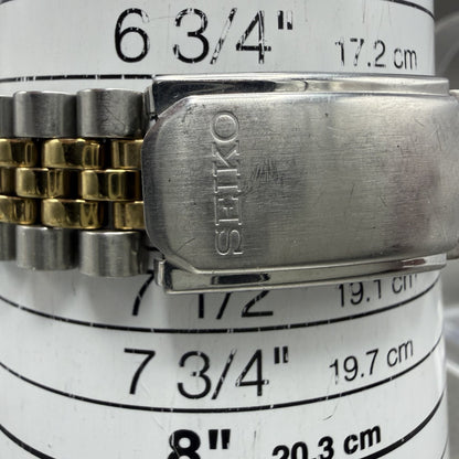 Seiko Presidential Watch 37mm Men Gold Dial Two Tone Daydate 7n43-8110 New Batt10