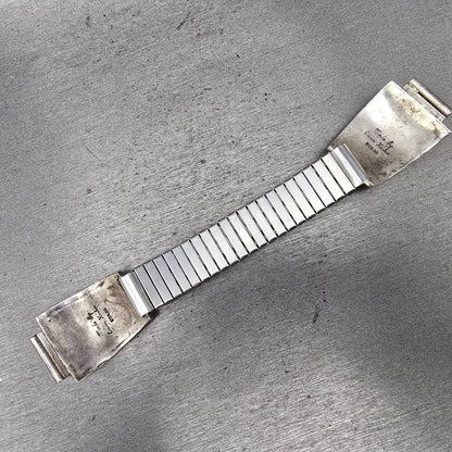 Navajo Sterling Silver Watch Band Tips 17mm Lizard Design Stretch Band VTG9