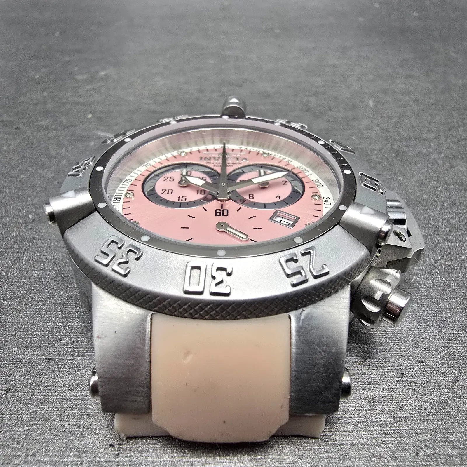 Invicta Sub Aqua Noma III Chronograph Watch Women 42mm Pink Dial Steel New Batt3