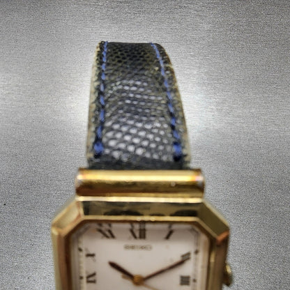 Seiko Tank Watch Unisex 26mm White Dial Gold Tone 7431-5450 PARTS