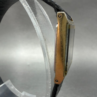 Citizen Tank Watch Women 16mm Black Dial Gold Tone Rectangle New battery VTG3