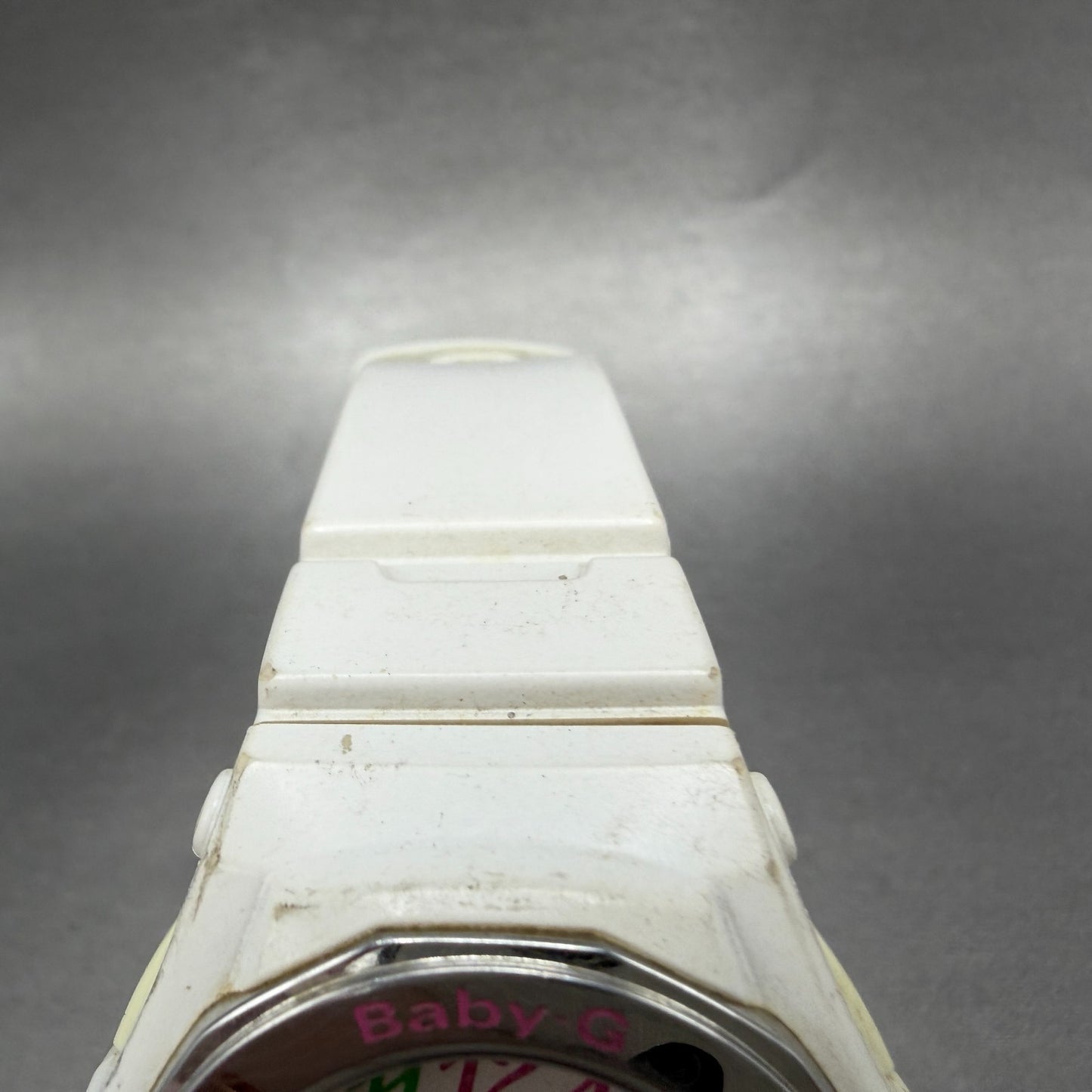 Casio Baby-G Watch Women 39mm White Dial White Case Round BGA-101 New Battery AB4