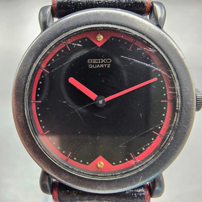 Seiko Watch Women 24mm Black Dial Black Tone Round 2C20-0409 New Battery Vintage1