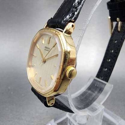 Seiko Watch Women 24mm Champagne Dial Gold Tone Octagon 14215240 New Battery2