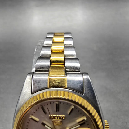 Seiko 5 Automatic Watch Women 24mm Silver Dial Two Tone Daydate 4206-0511 PARTS5