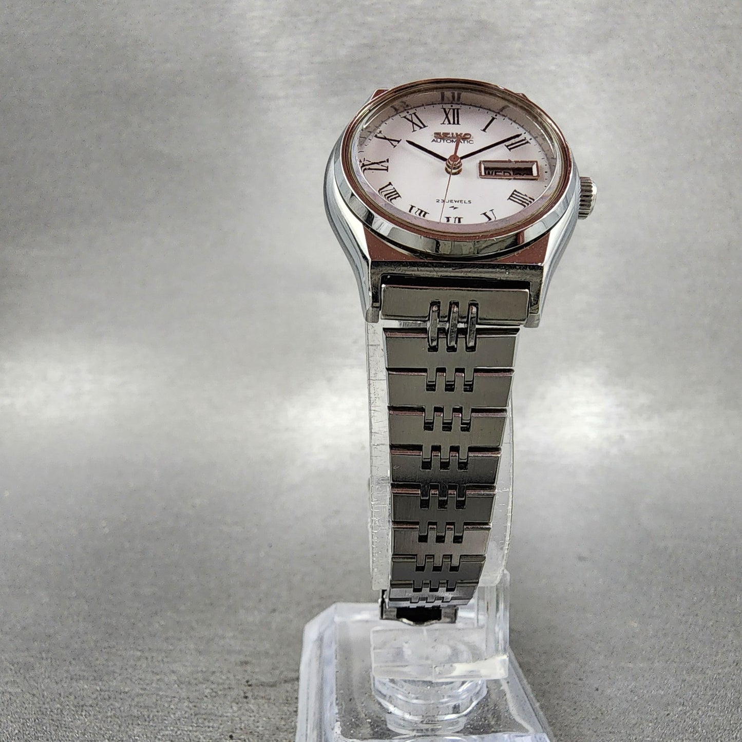 Seiko Automatic Watch Women 27mm White Dial Silver Tone Daydate 24060060 PARTS6