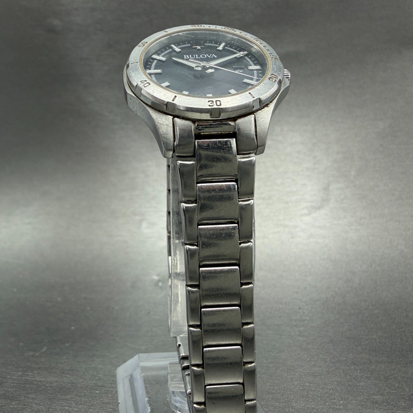 Bulova Dive Watch Women 30mm Black Dial Silver Tone Date 96M161 New Battery5