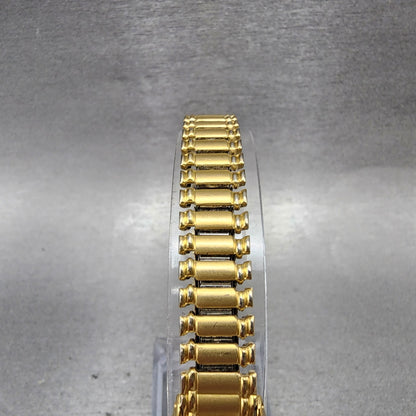 Seiko Watch Women 20mm Gold Dial Gold Tone Round 1N010E19 New Battery4