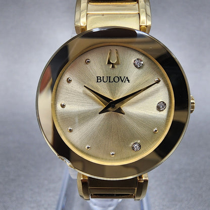 Bulova Marc Anthony Watch Women 26mm Champagne Dial Gold Tone Diamond Accents1