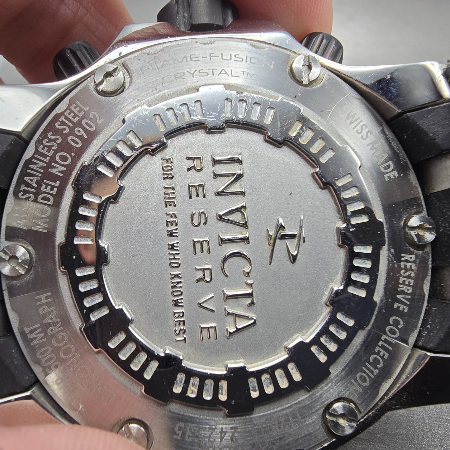 Invicta Reserve chronograph Dive Watch Men 51mm Black Dial Steel 0902 NewBattery11