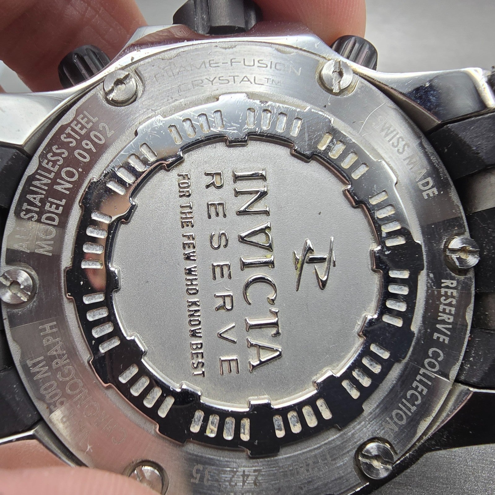 Invicta Reserve chronograph Dive Watch Men 51mm Black Dial Steel 0902 NewBattery11